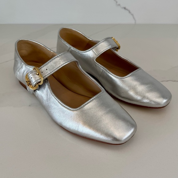 Sam Edelman Michaela Mary Jane Flats Silver - Picture 1 of 11